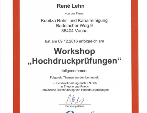 Hochdruckprüfung Lehn